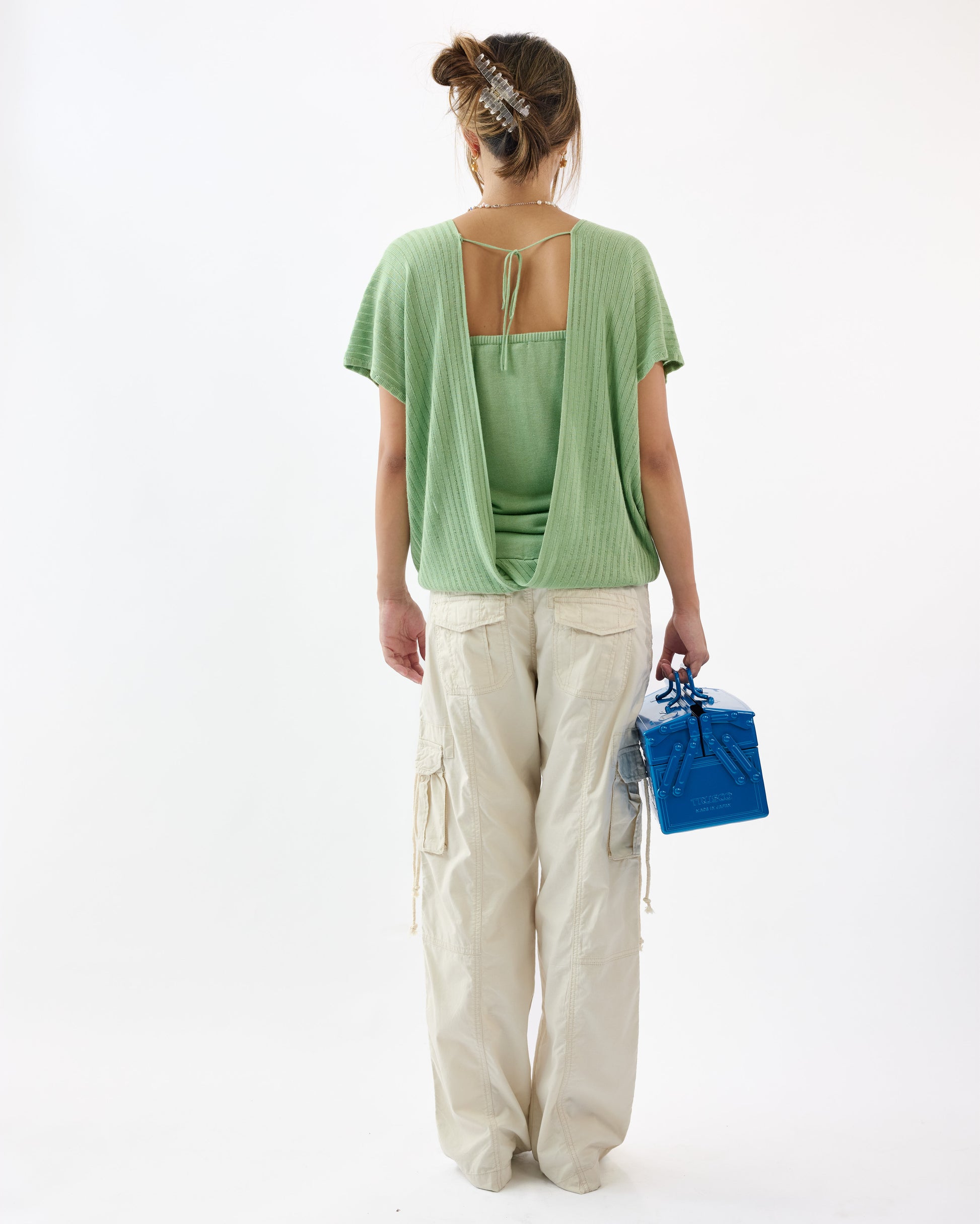 Layered Knit Tie Top - Leaf