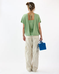 Layered Knit Tie Top - Leaf