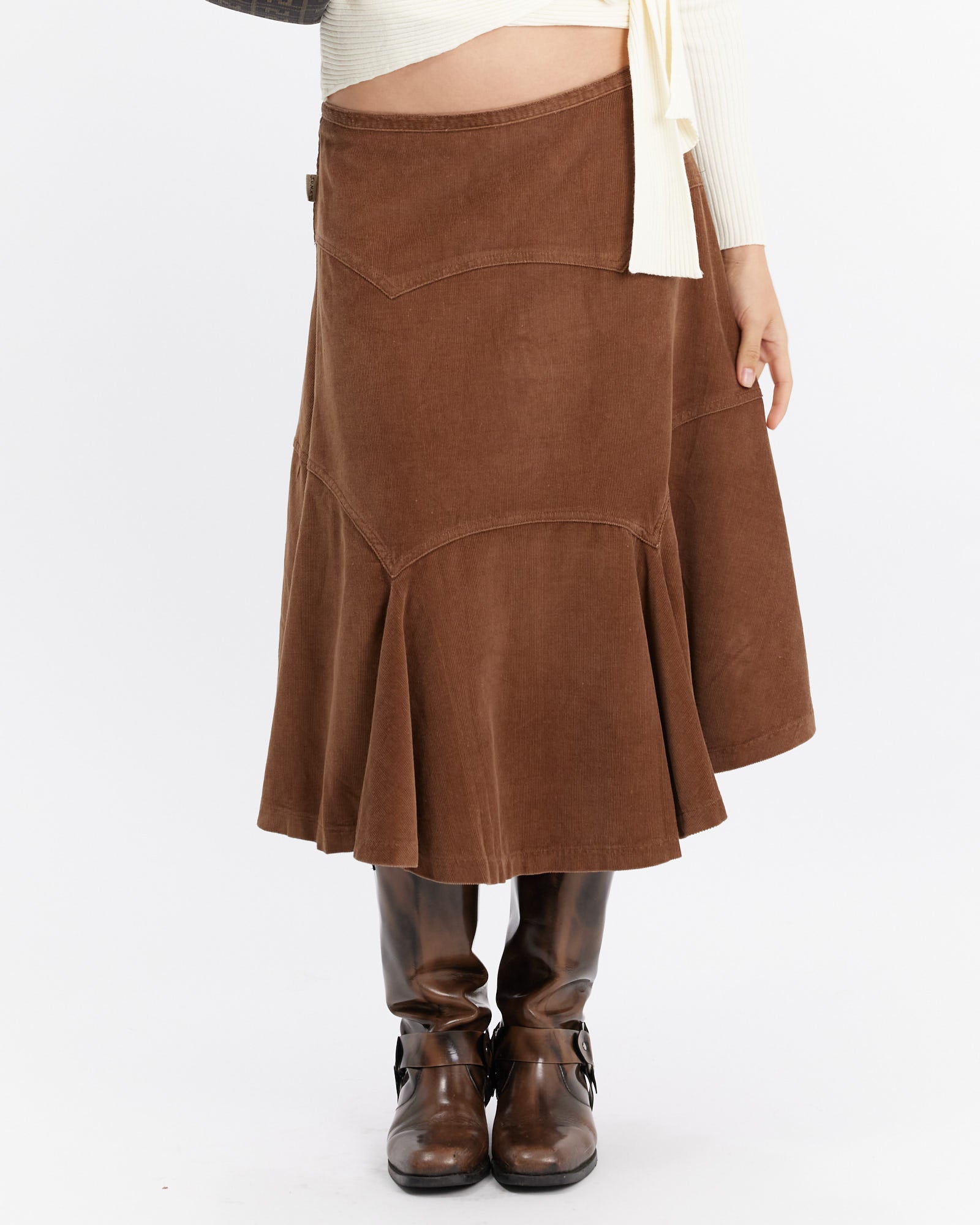 Panelled Corduroy Skirt