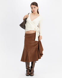Panelled Corduroy Skirt