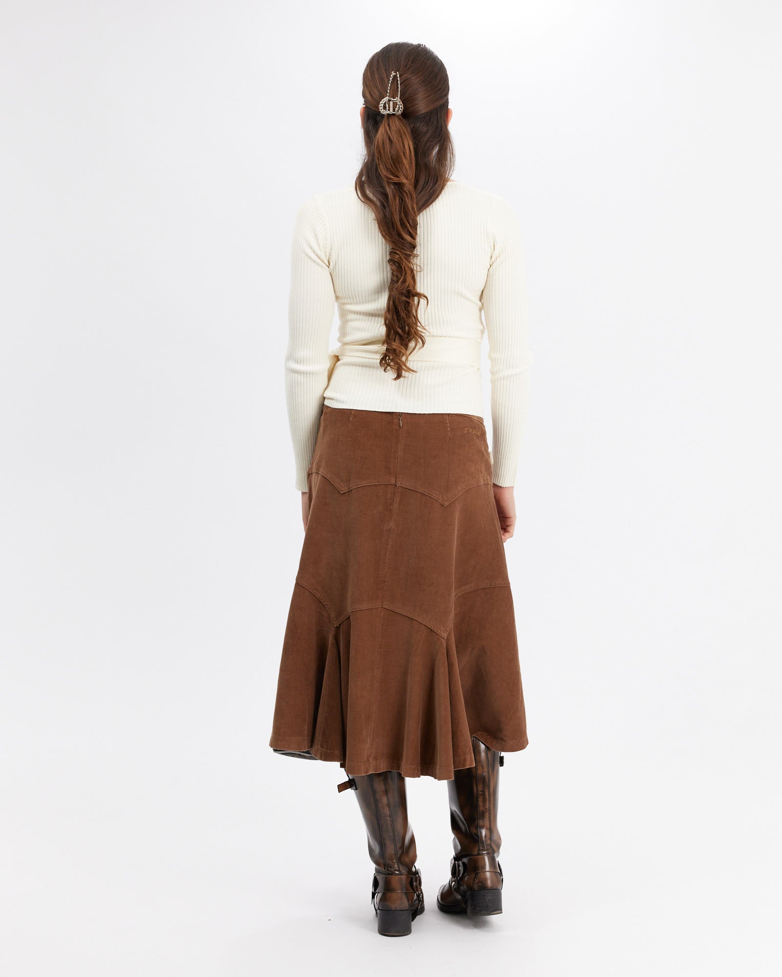 Panelled Corduroy Skirt
