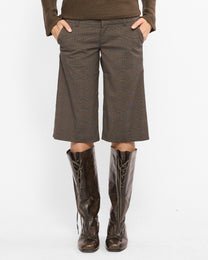 Tailored Plaid Capri Shorts