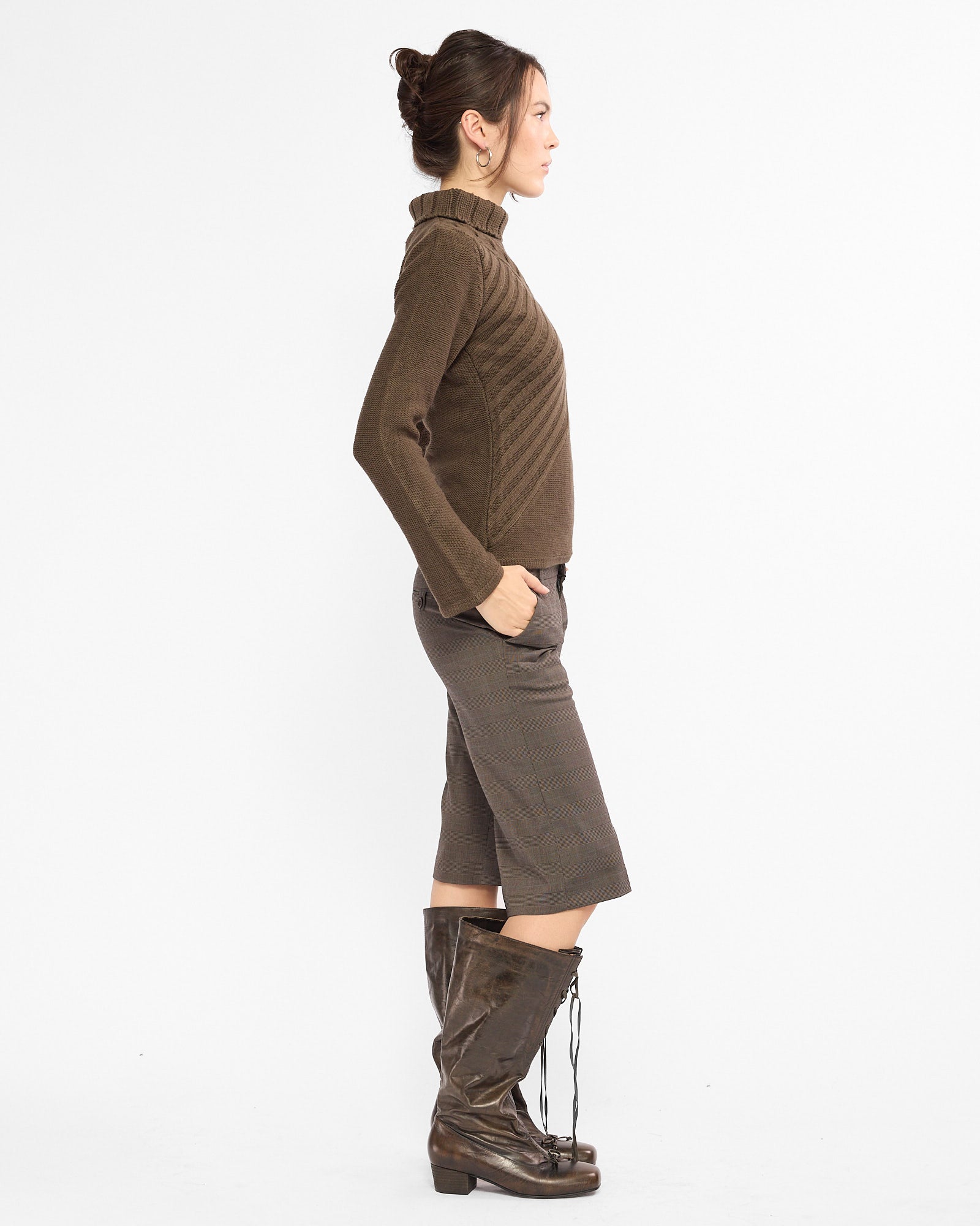 Tailored Plaid Capri Shorts