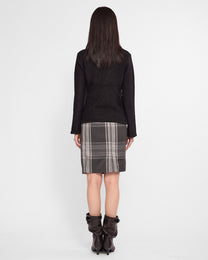 Flare Sleeve Turtle Neck Knit Sweater - Black