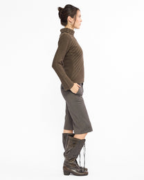 Wide Leg Plaid Capri Shorts