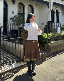 Panelled Corduroy Skirt