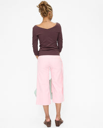 Fisherman Tie Stretch Cotton Capri - Rose