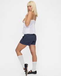 Layered Heart Button-Through Cami - White