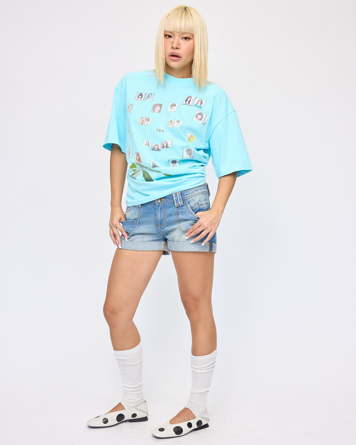 Curve Pocket Cuffed Denim Mini Short