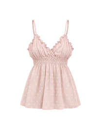 Polka Embroidered Babydoll Cami - Blush