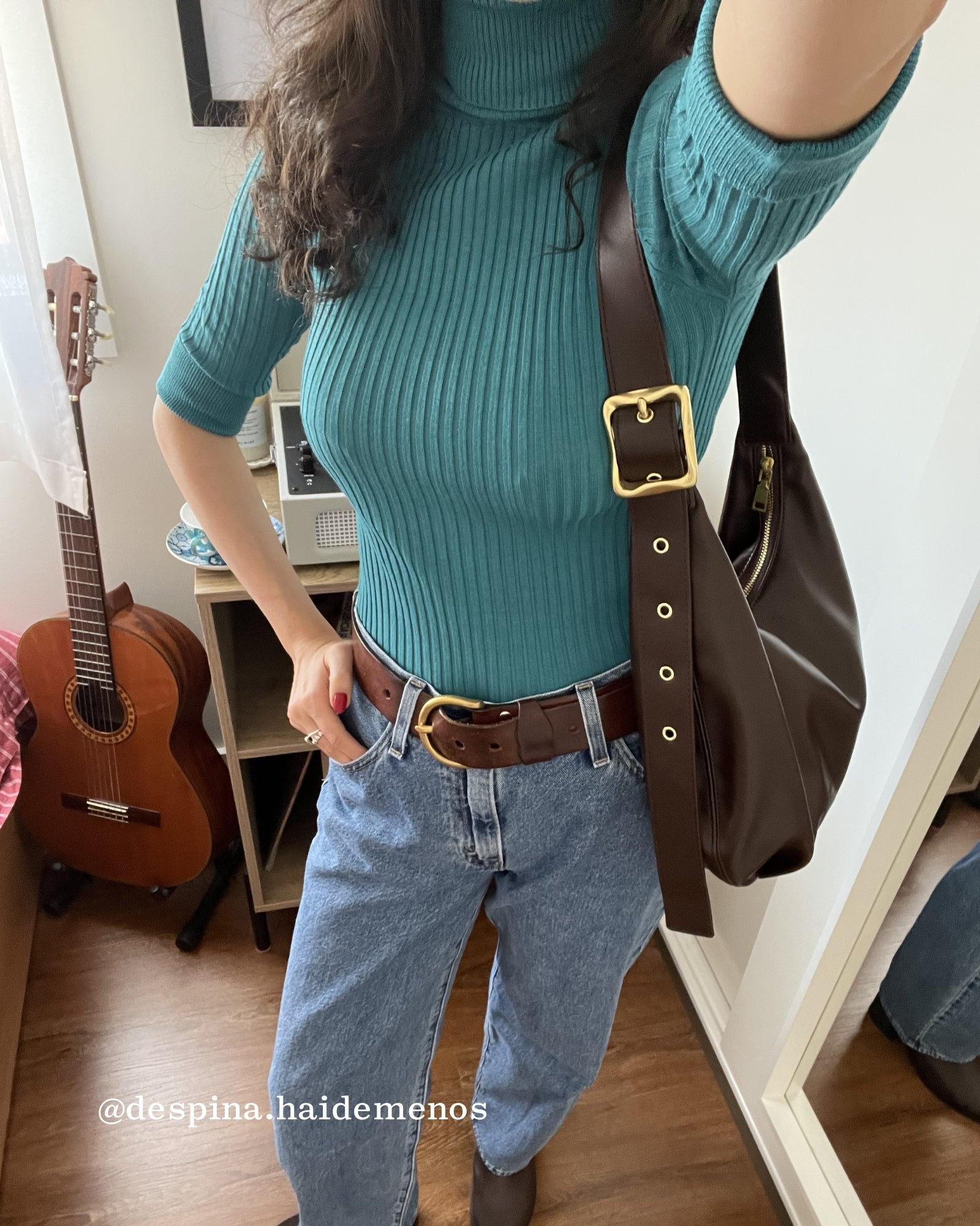 Ribbed 3/4 Turtle Neck Knit