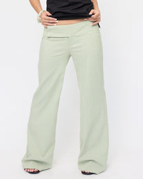 Low-rise Wide Leg Linen Blend Trouser