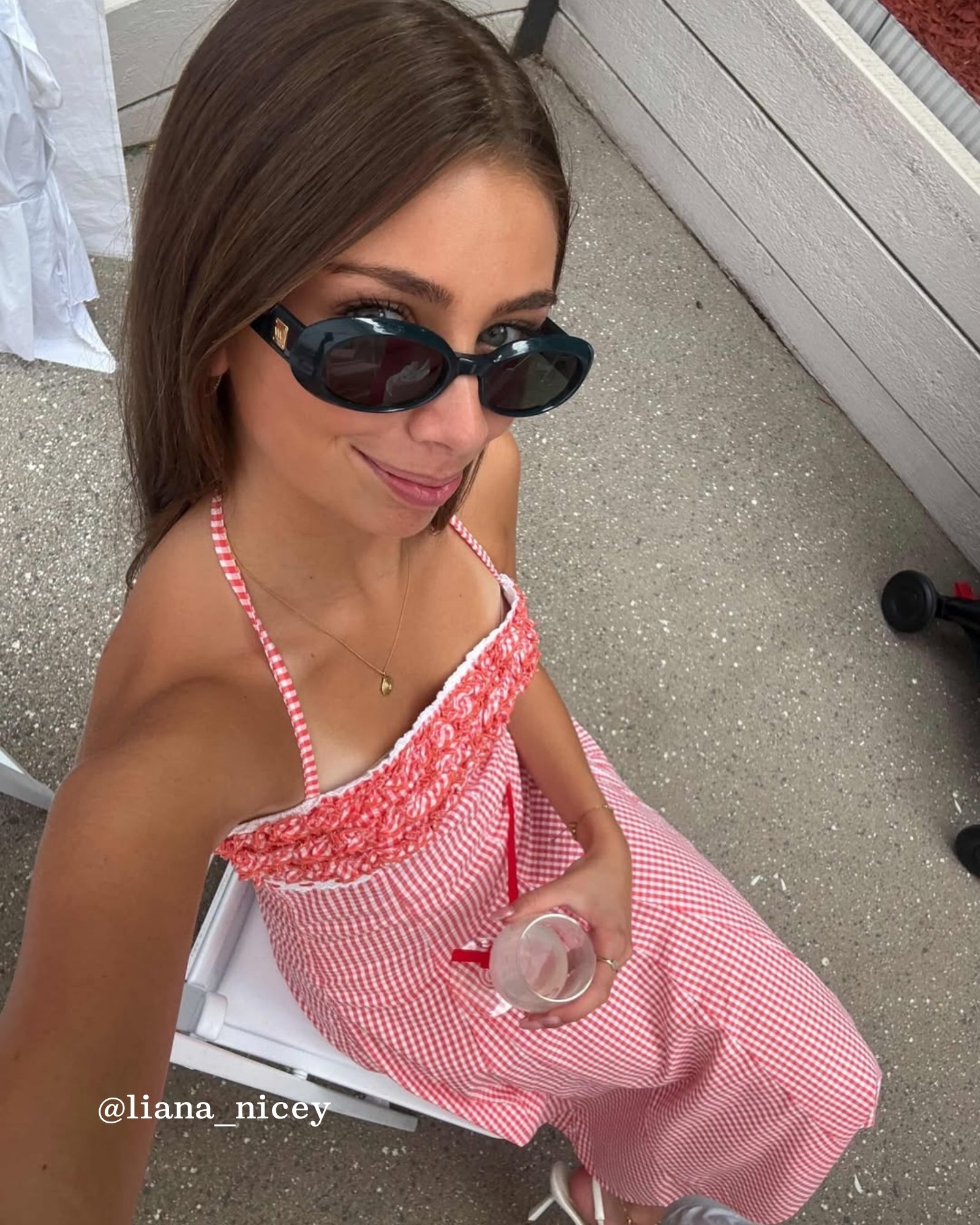 Gingham Dress - Coral