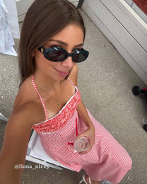 Gingham Dress - Coral