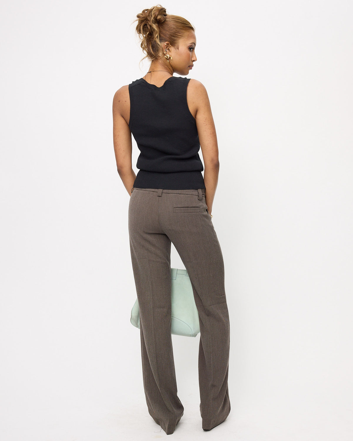 Button-Front Ribbed Tank Top