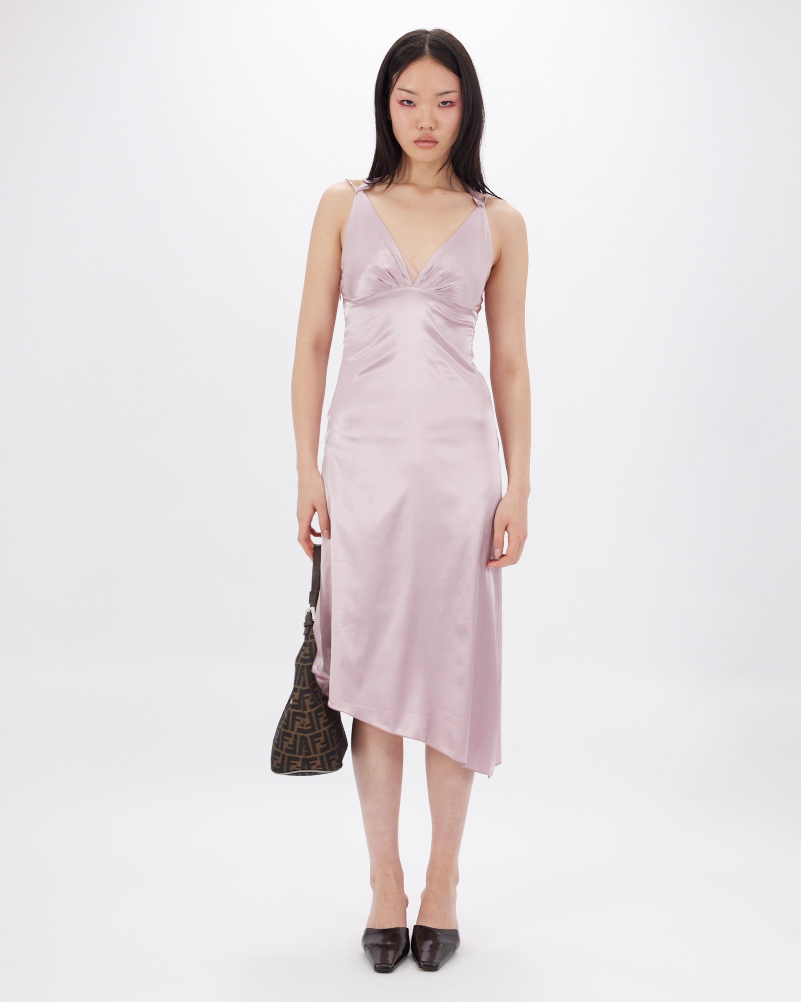 Satin Neck Tie Dress