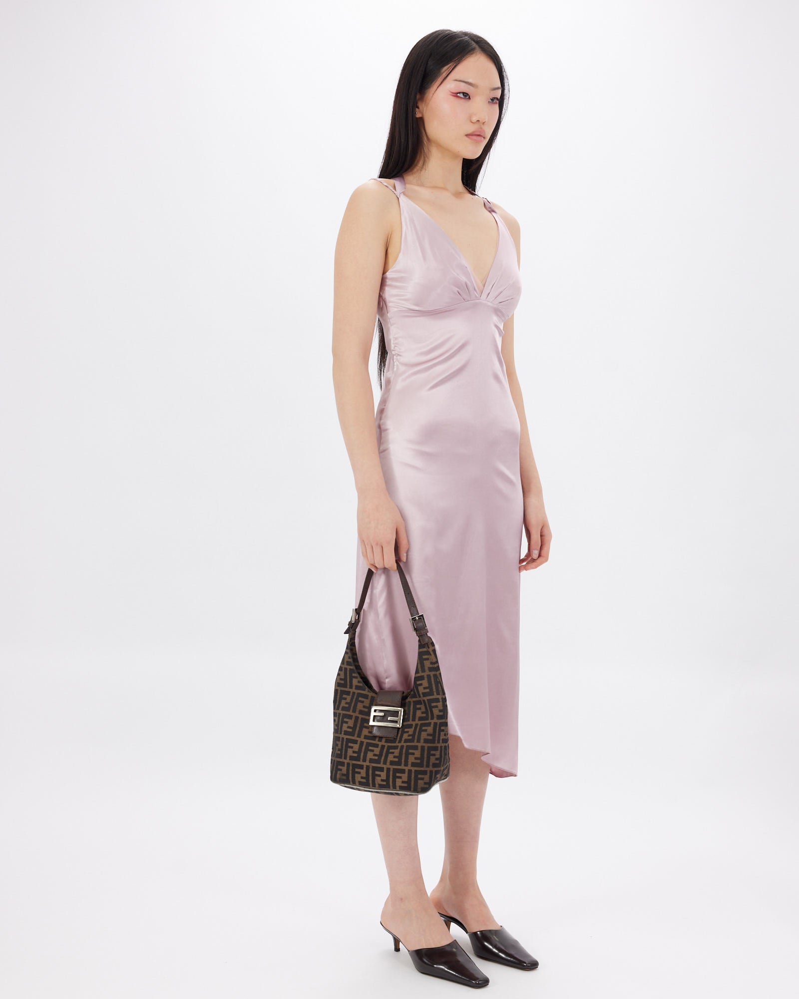 Satin Neck Tie Dress