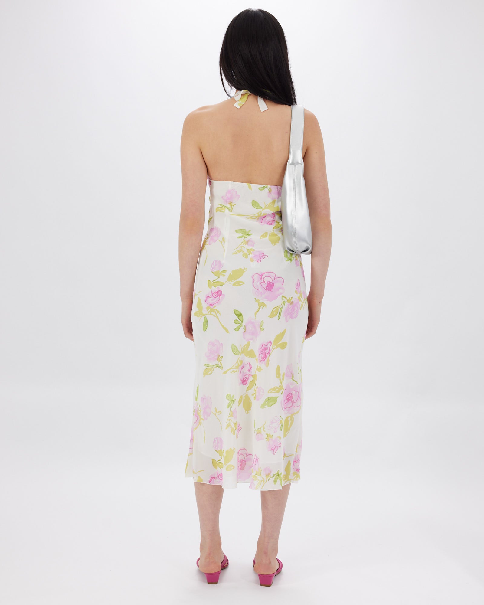 Floral Chiffon Halter Dress