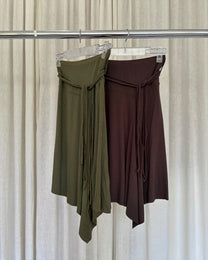 Asymmetrical Jersey Skirt - Khaki