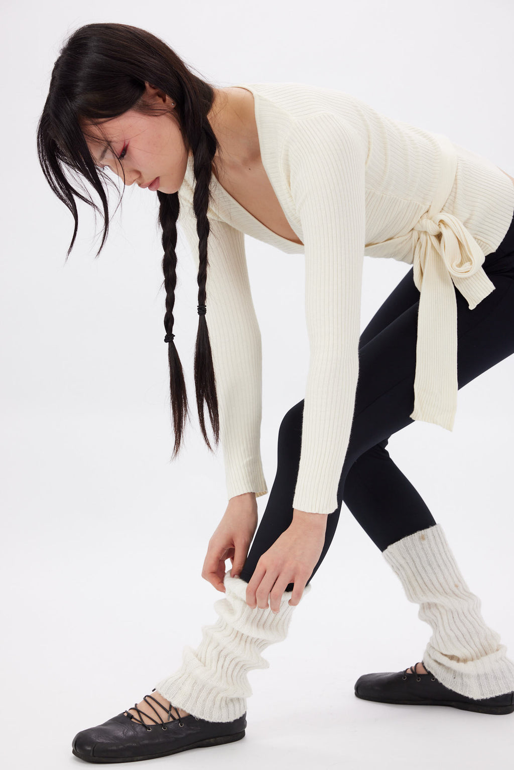 Wrap Rib Ballet Cardi - Cream