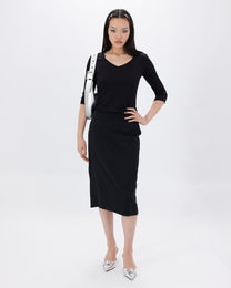 Stretch Contrast V-Neck