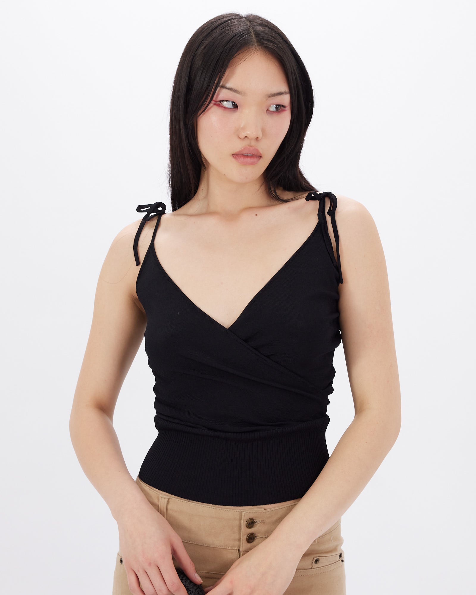 Tie Shoulder Knit Cami