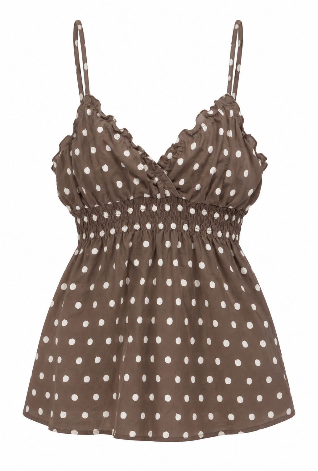 [COMING SOON] Polka Embroidered Babydoll Cami - Taupe