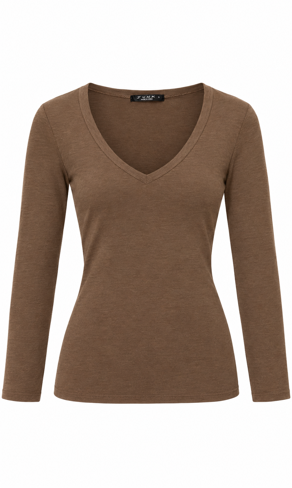V Neck Long Sleeve Raglan - Khaki