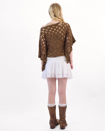 Cotton Gauze Lace Mini Skirt