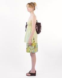 Ruched Cotton Bandeau Top - Butter Yellow