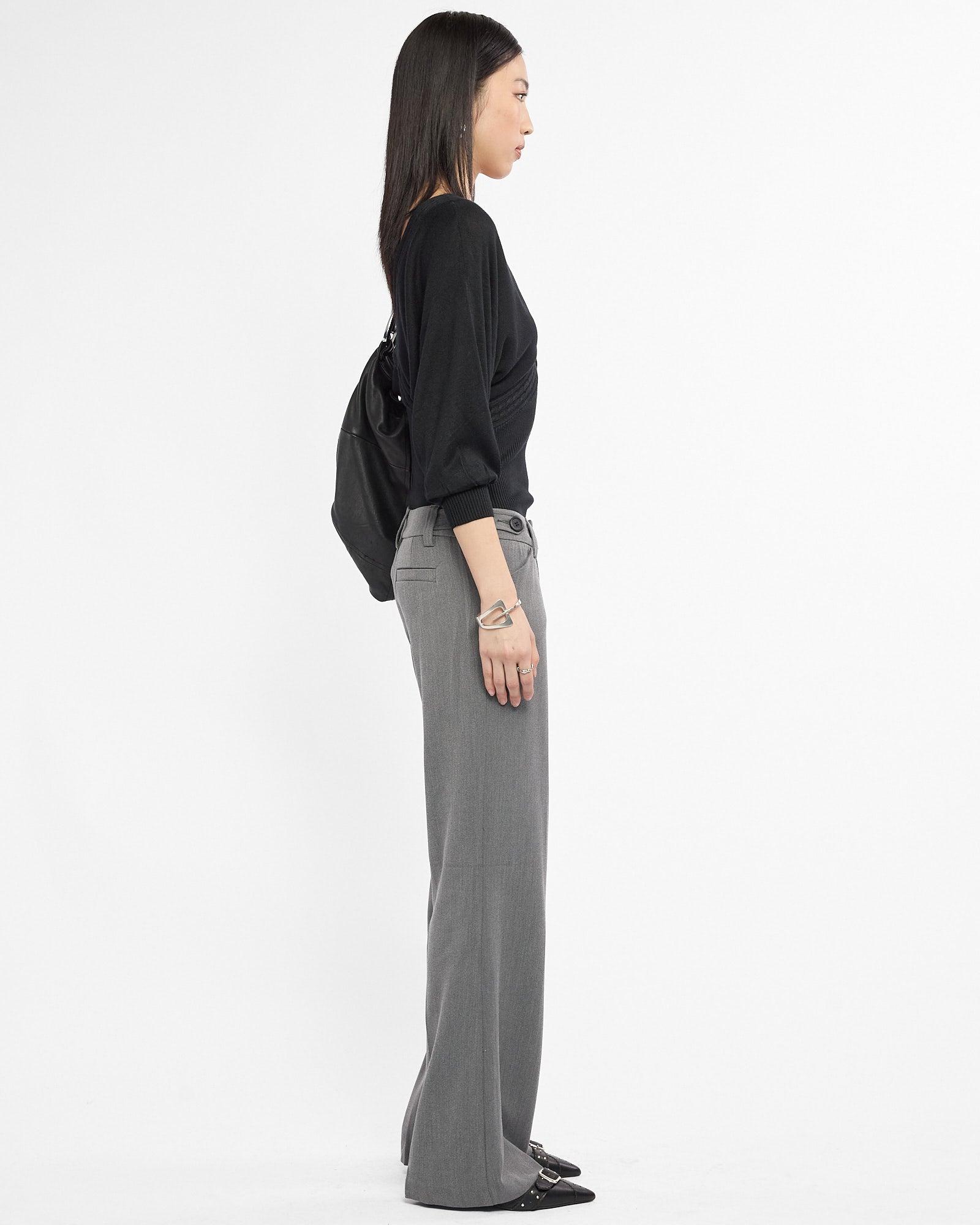 Double Button Rayon Lowrise Trousers