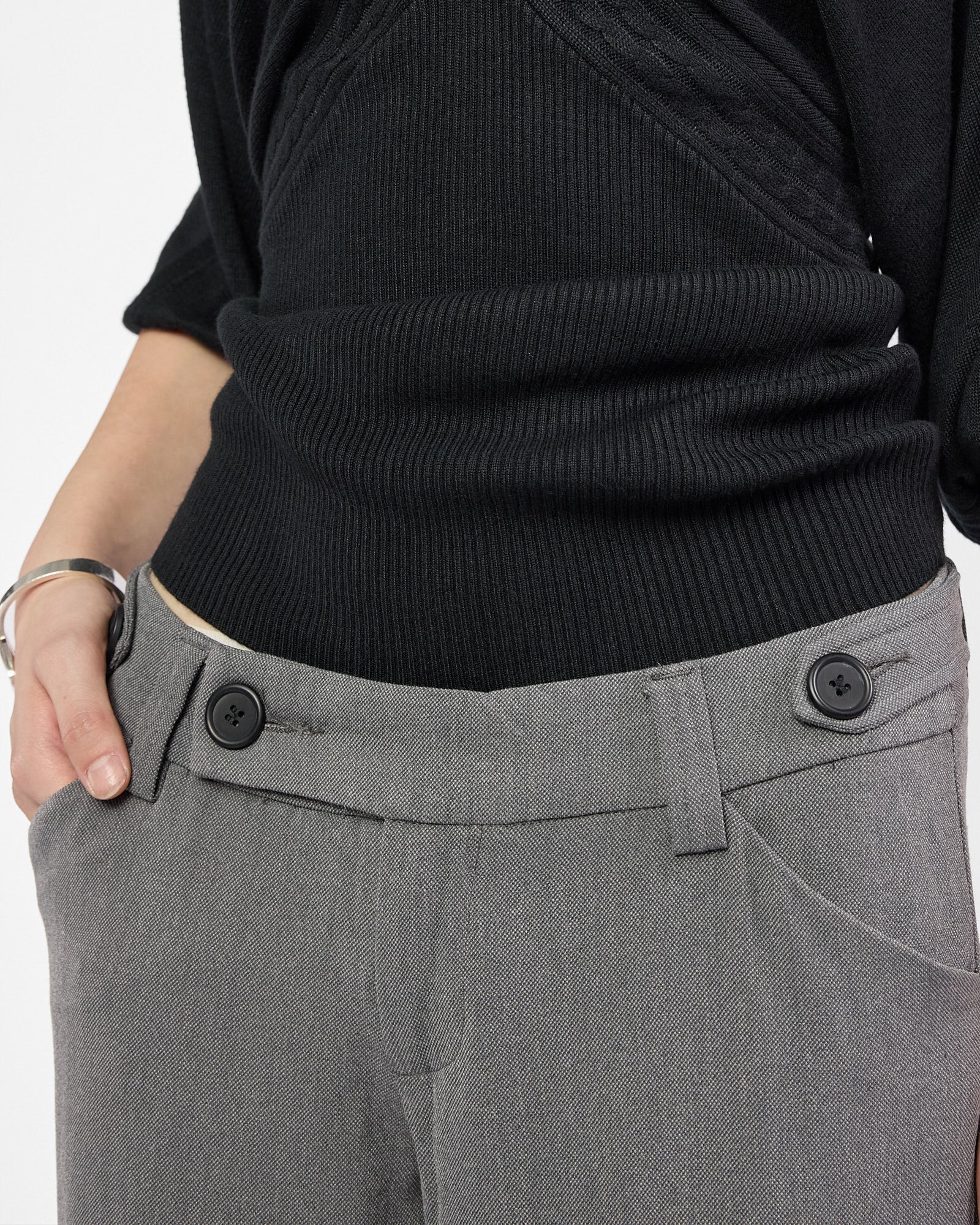Double Button Rayon Lowrise Trousers