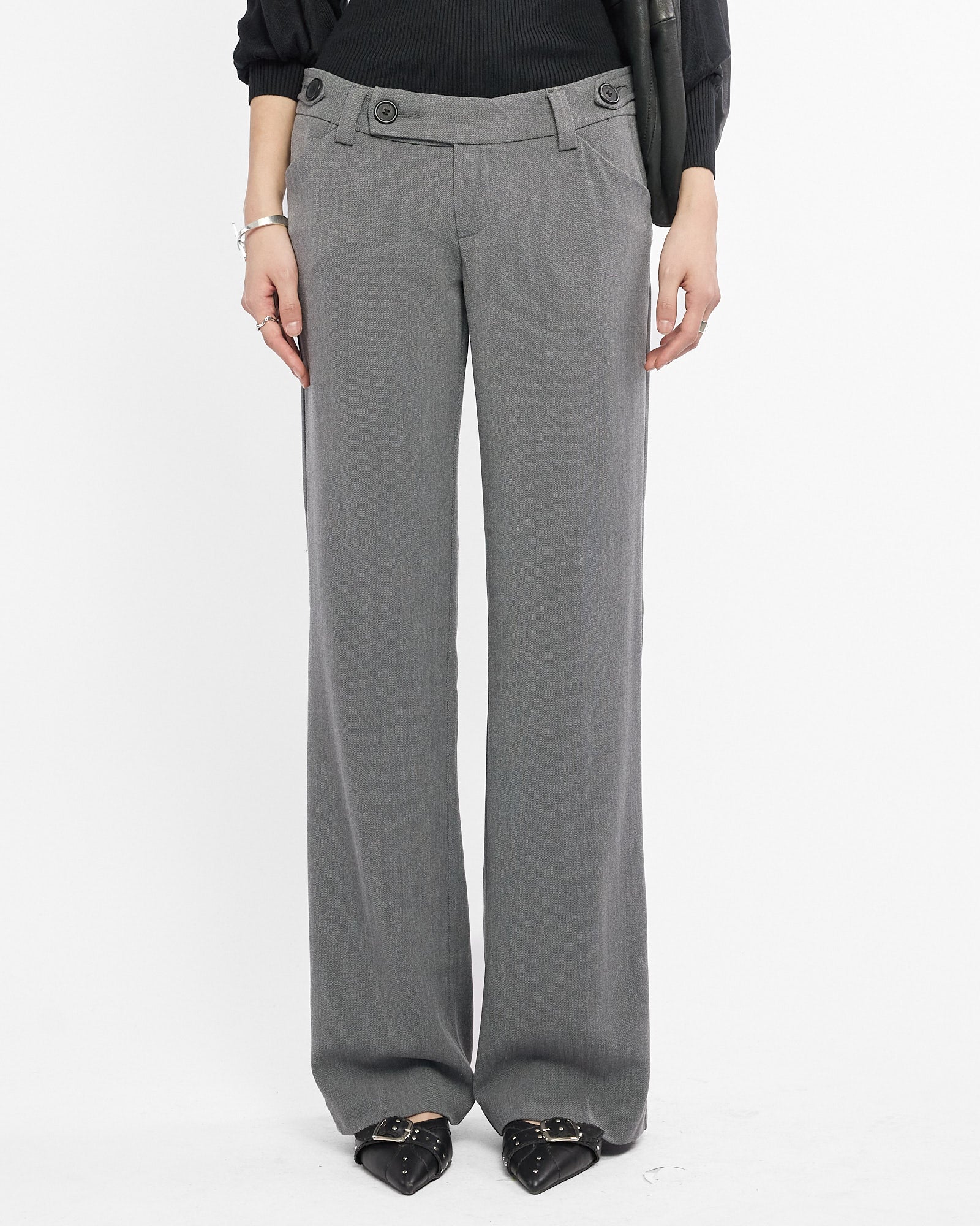 Double Button Rayon Lowrise Trousers