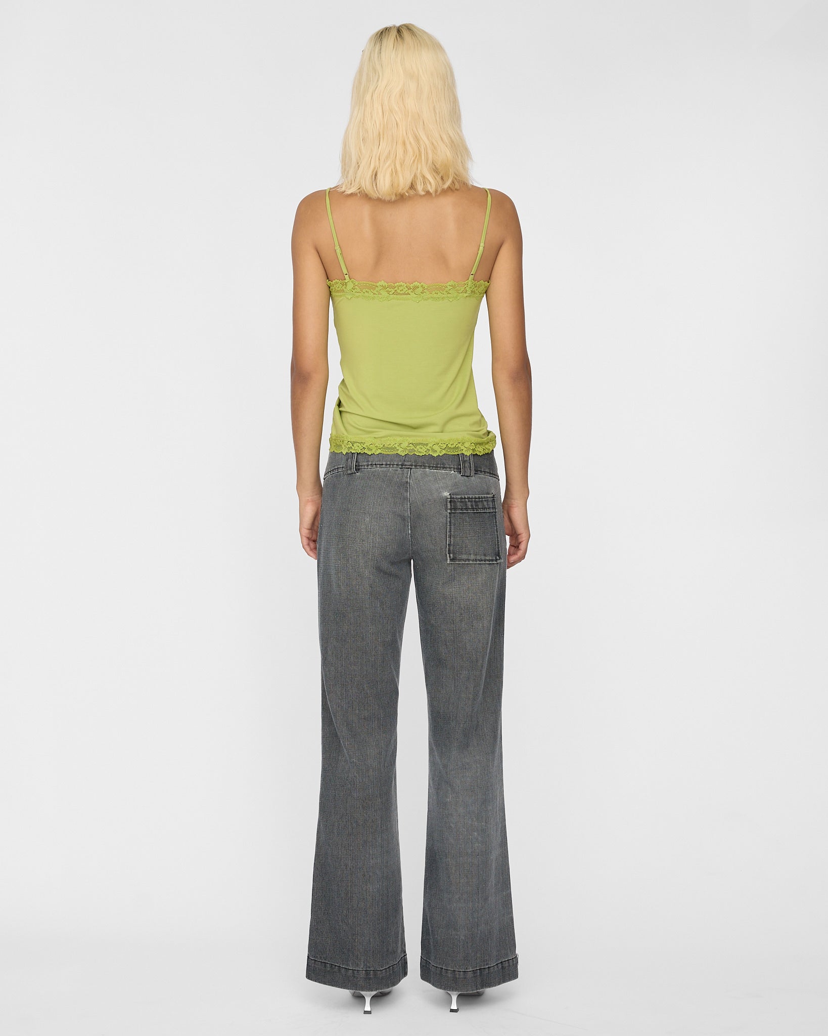 Straight Leg Lightweight Jeans - Washed Charcoal Denim
