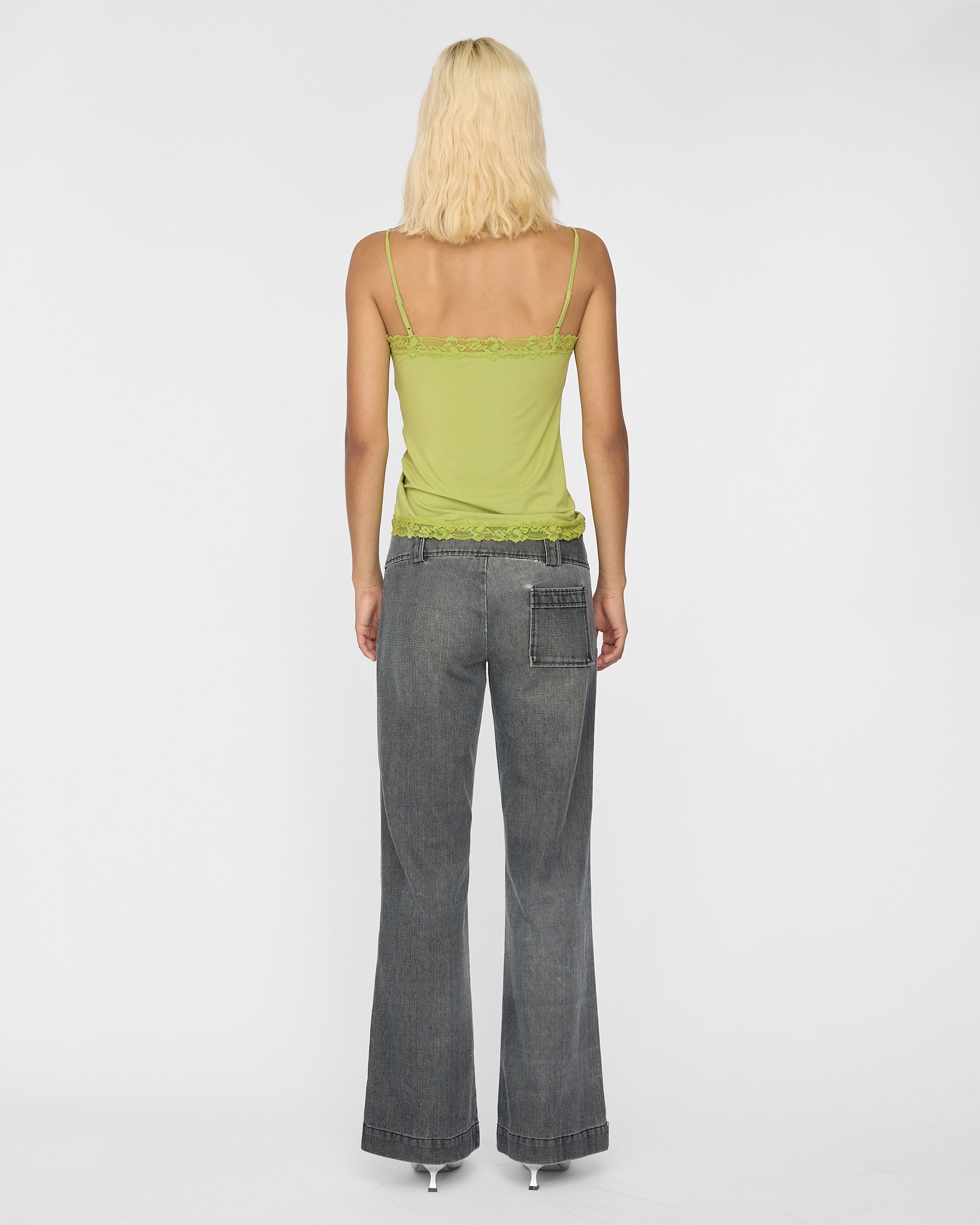 [PRE-ORDER] Adjustable Drawstring Lace Cami - Chartreuse