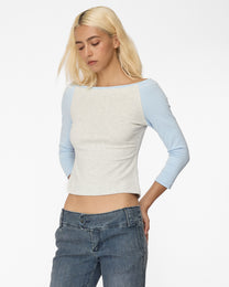Sporty Contrast Long Sleeve - Contrast Blue