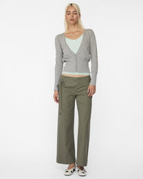 Wide Waistband Tie Pant - Khaki