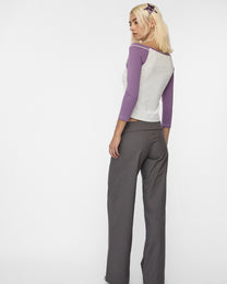 Sporty Contrast Long Sleeve - Contrast Plum