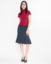 Angora High Neck Knit Top