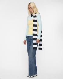Straight Leg Lightweight Jeans - Striped Vintage Denim