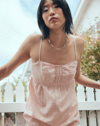 Gingham Plaid Cotton Cami - Blush