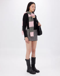 Wide Waistband Tartan Mini Skirt
