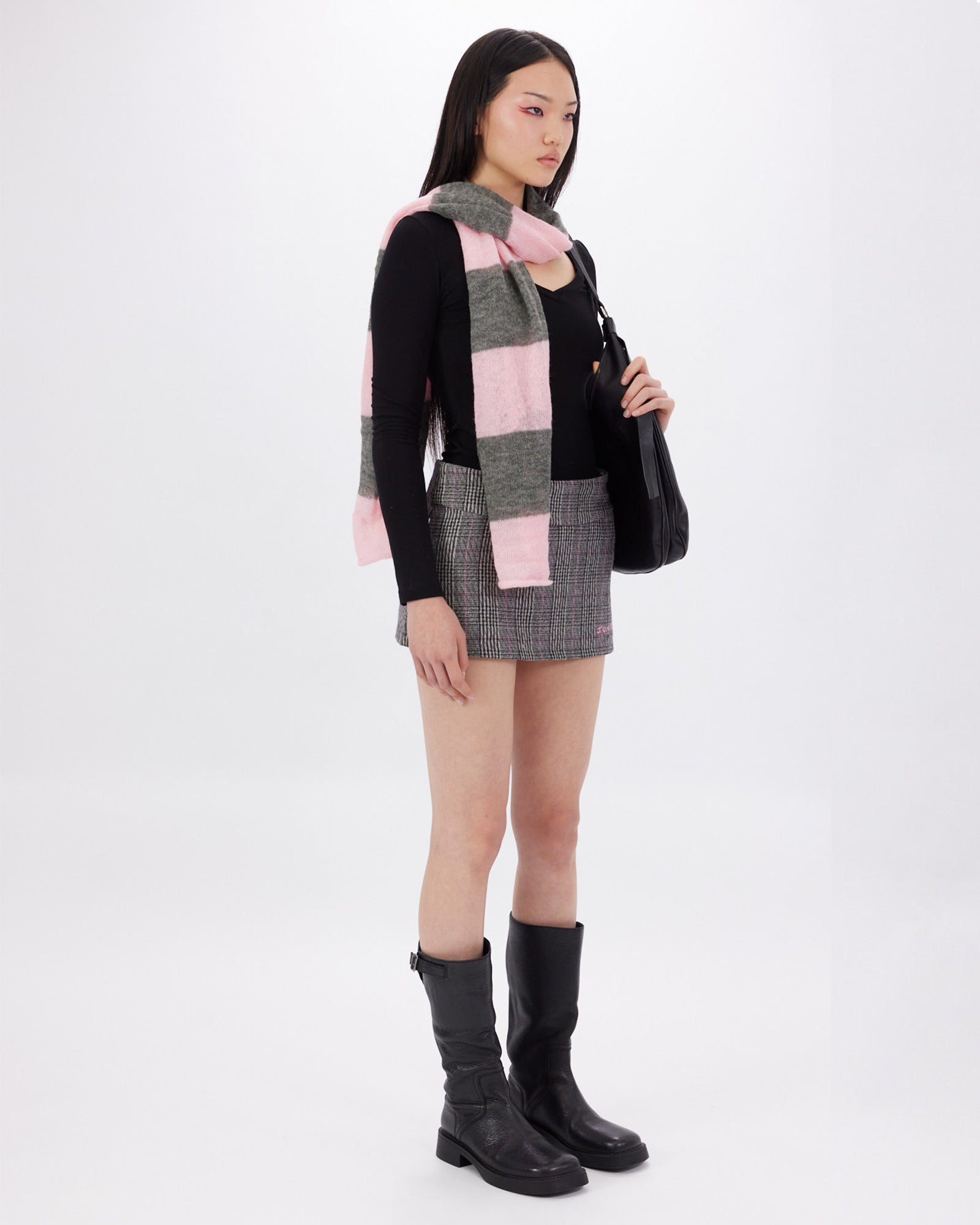 Wide Waistband Tartan Mini Skirt