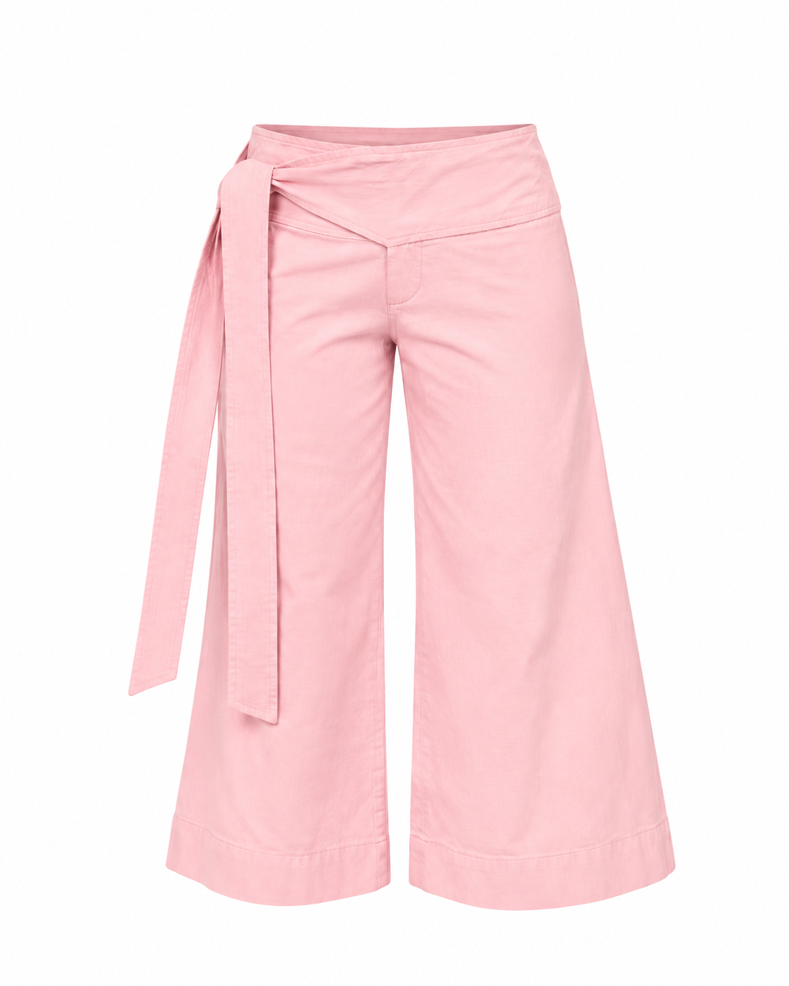 Fisherman Tie Stretch Cotton Capri - Rose