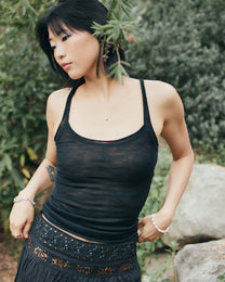 Raw Edge Tank - Black