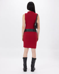 Mock Neck Ribbed Knit Dress