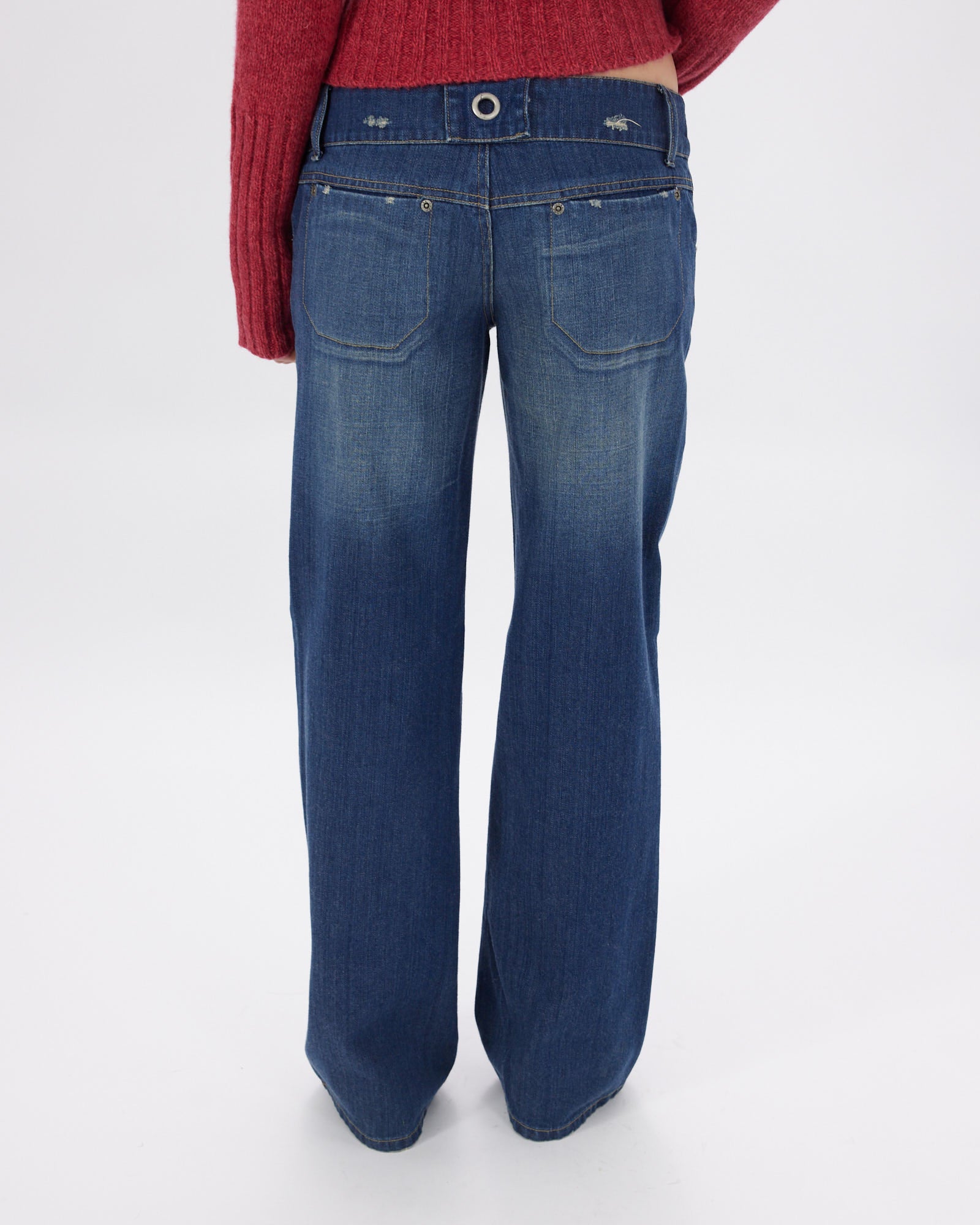 Straight Leg Big Button Jeans