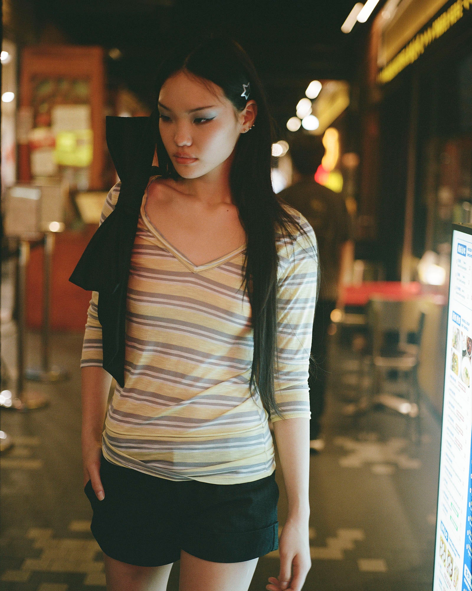 Jersey Stripe V-Neck