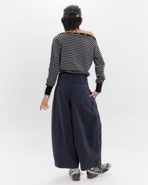 Snap Button Stripey Long Sleeve Top