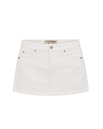 Embroidered Denim Mini Skirt - White